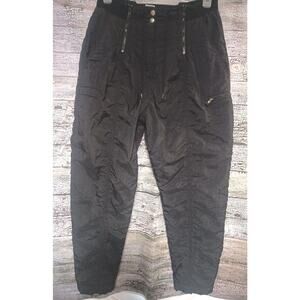 Vtg 80s Parachute Pants Blk Breakdance Sz 10 Woman's Snow pants High Waist